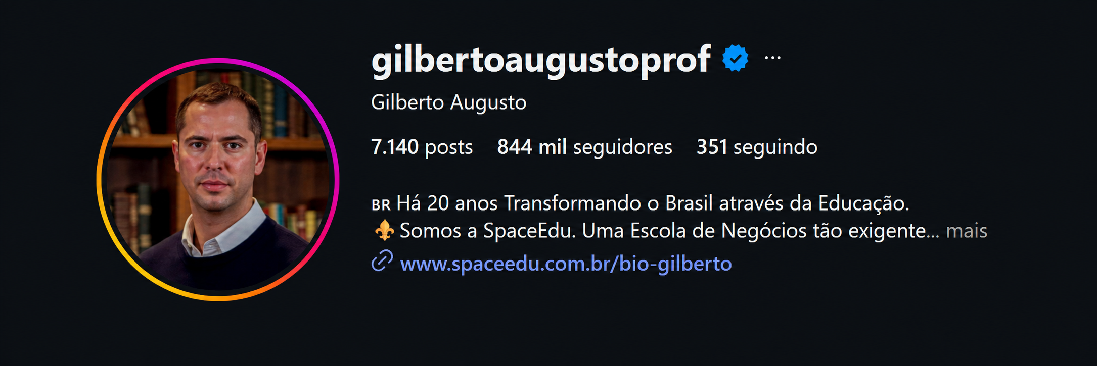Perfil de Instagram de Gilberto Augusto